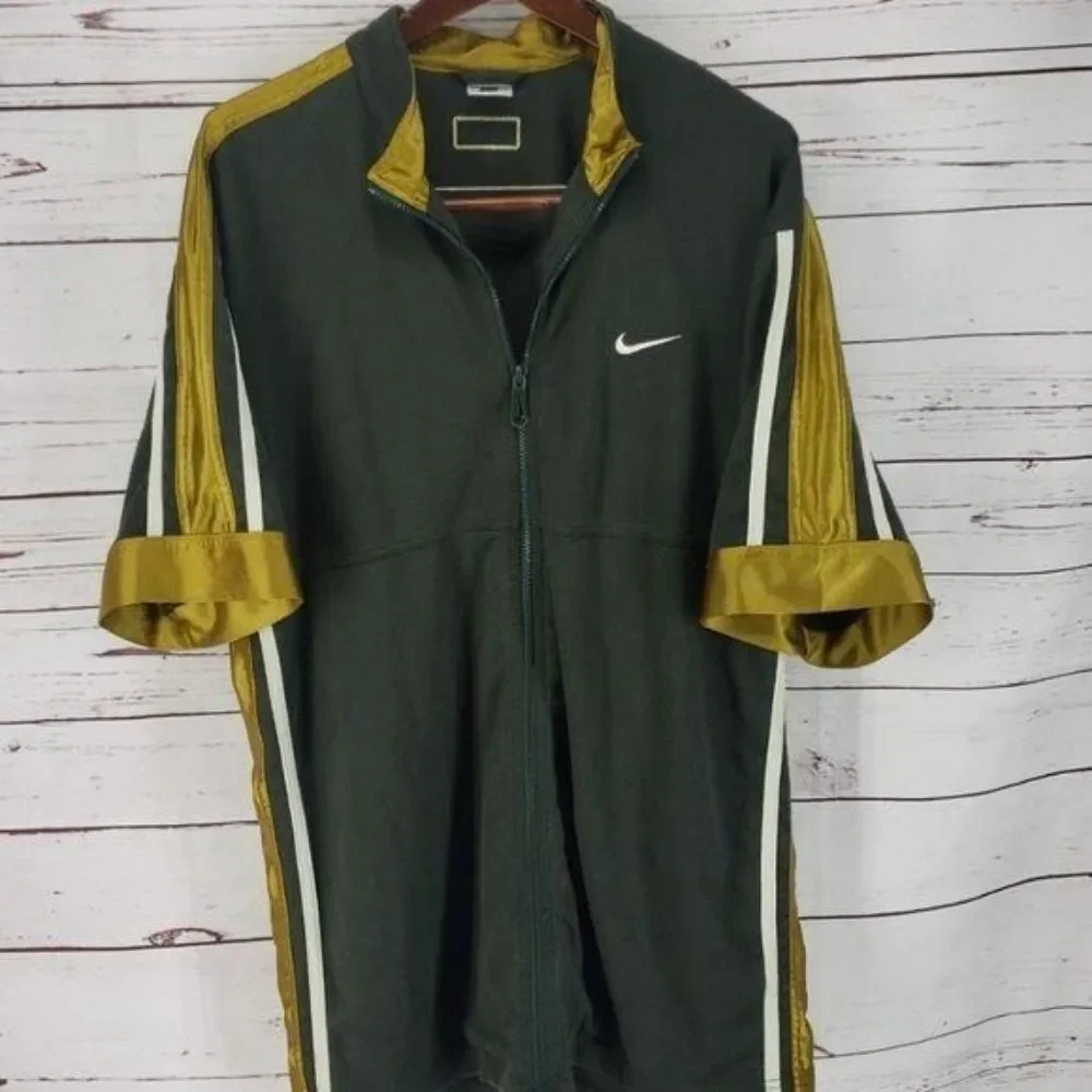 Nike Air Basketball Army Green Zippered Mens Size‎ Large Pullover